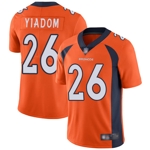 Men Denver Broncos 26 Isaac Yiadom Orange Team Color Vapor Untouchable Limited Player Football NFL Jersey